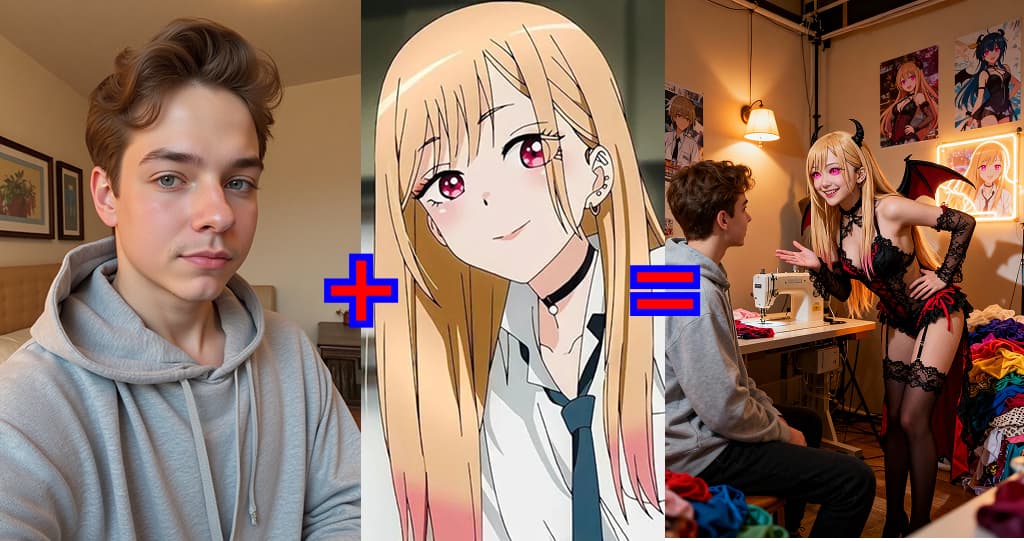 User and AI character together in a beautiful AI-generated scene