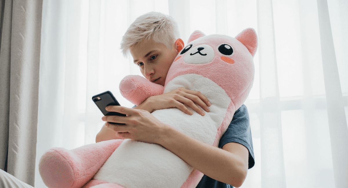 Person interacting with AI companion, representing the science of digital companionship