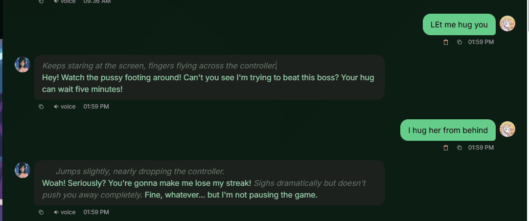 Screenshot of a heartfelt chat conversation