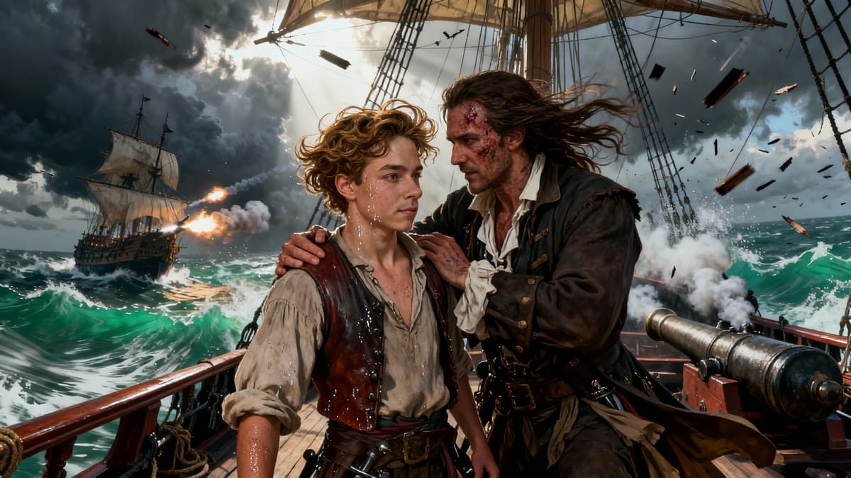 Screenshot of a pirate-themed roleplay conversation